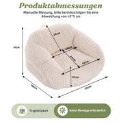 Pouf sacco con schienale; in velluto a coste beige
