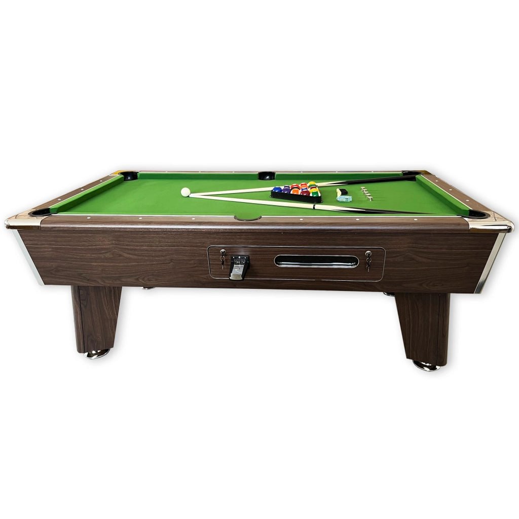 Tavolo da Biliardo verde 7 FT con gettoniera manuale – Competition