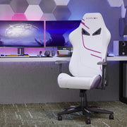 SEDIA Gaming Ergonomica in Tessuto Bianco e Viola 54,5x50x132 cm