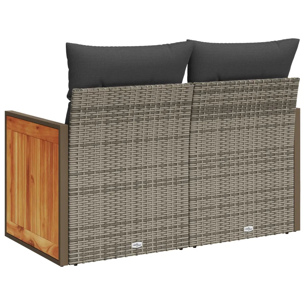 Divano da Giardino con Cuscini 2 Posti Grigio in Polyrattan 366130