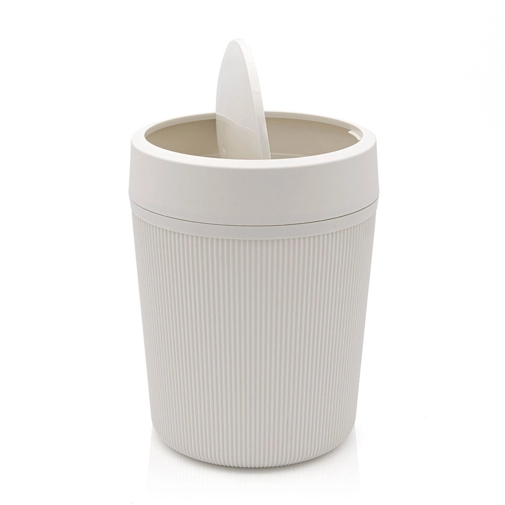 Accessori bagno appoggio in set completo 5 pezzi beige in plastica Ring