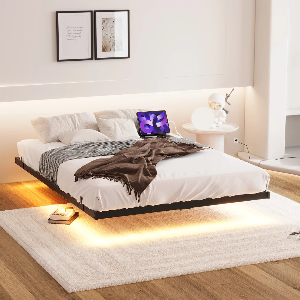 letto a sospensione metallo nero 120 x 200 cm