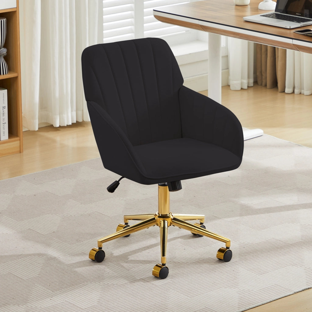 SEDIA girevole regolabile 50-59 cm in velluto nero