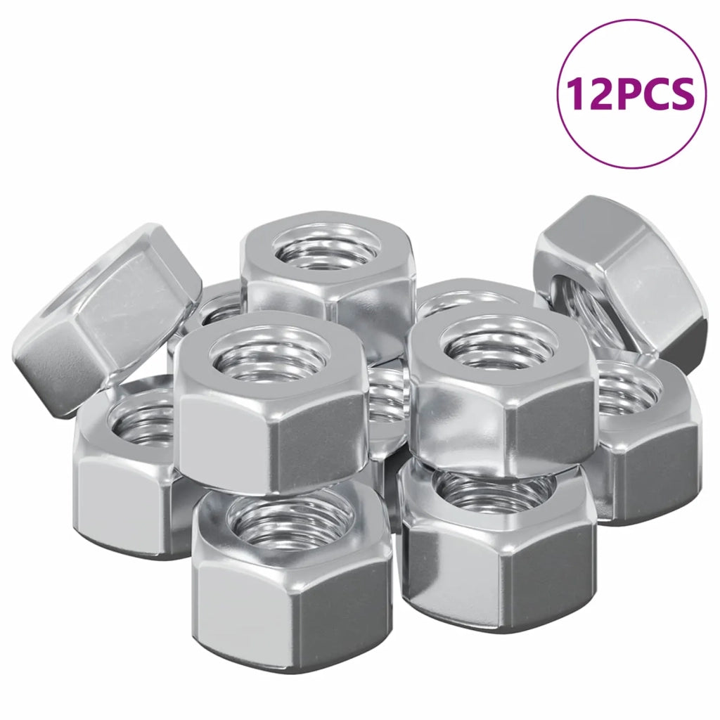 Nuts Esagonali a Ghianda 12 pz Argento m8 Metallo 864476