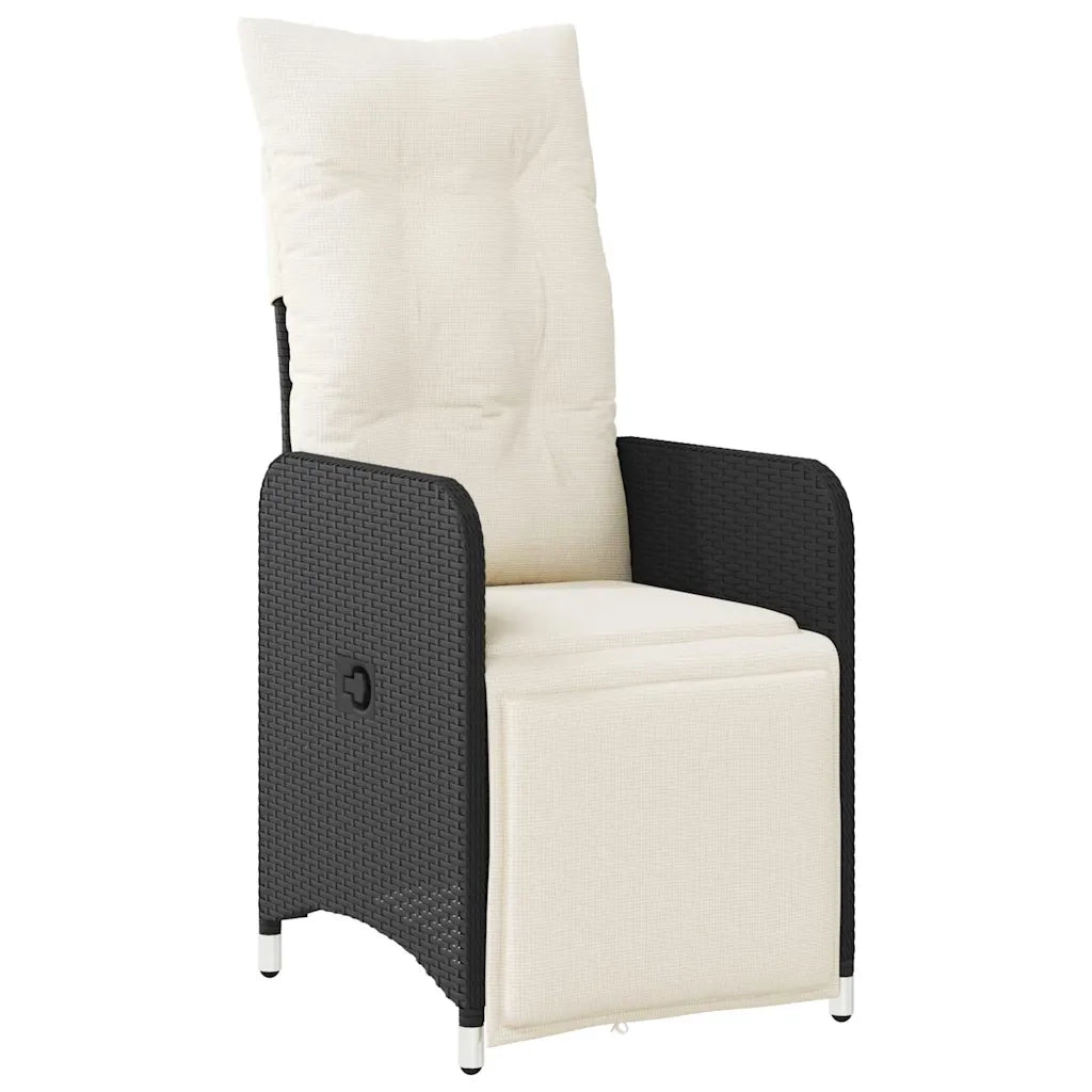 Set Bistrò da Giardino 9 pz con Cuscini in Polyrattan Nero 3276983