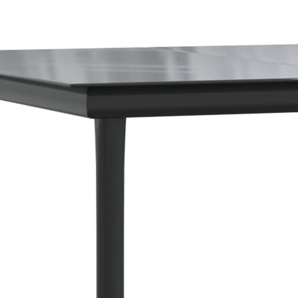 Set da Pranzo Giardino 5pz Nero e Grigio con Cuscini Polyrattan 3185179