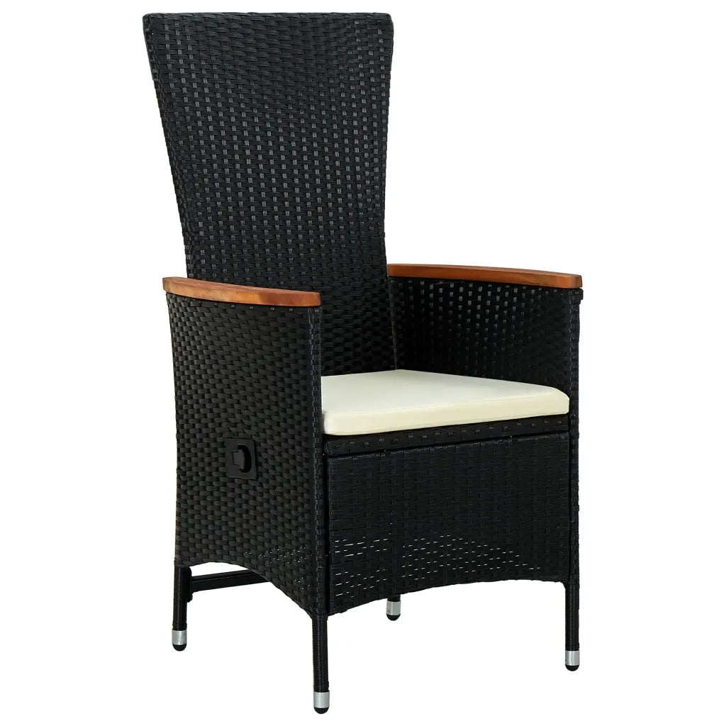 Set da Pranzo da Giardino 11 pz con Cuscini in Polyrattan Nero 3277539