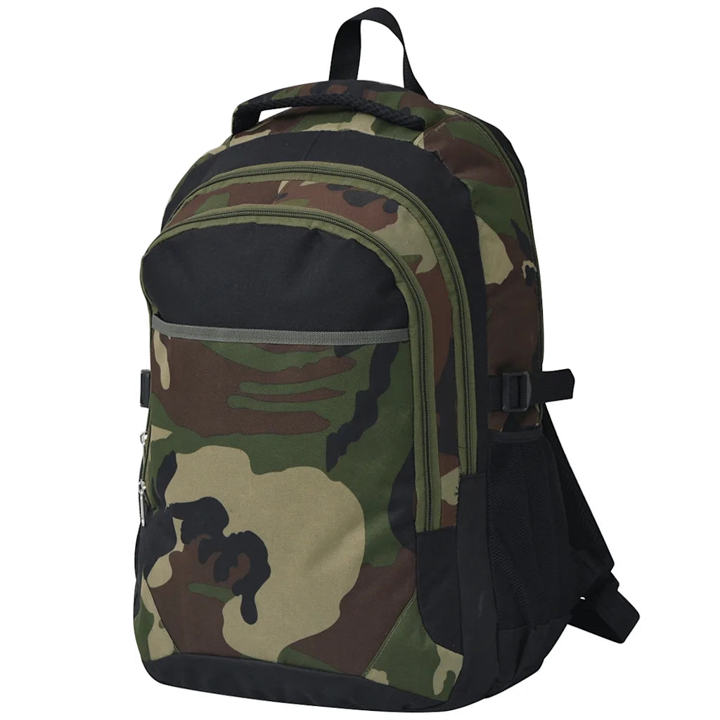 Zaino da Scuola 40L Nero e Mimetico 91110