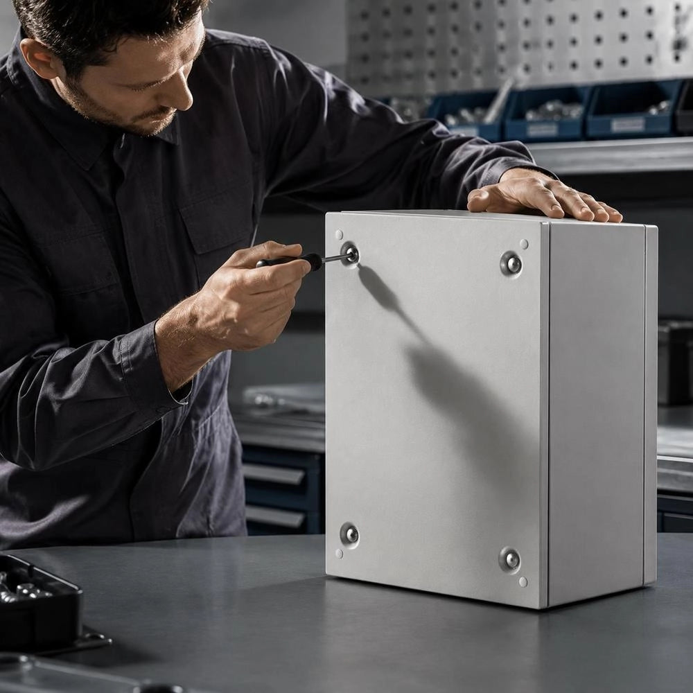 NEMA Industrial Enclosure, 40 X 30 X 20 Cm, NEMA 4X Steel Switch Box, IP66 Waterproof And Dustproof, Electrical Junction Box For Indoor/outdoor Use, With Mounting Plate