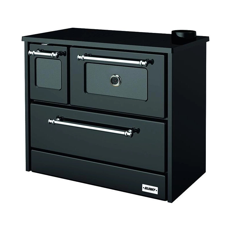 Cucina blinky a legna con forno, giusy porta vetro, antracite