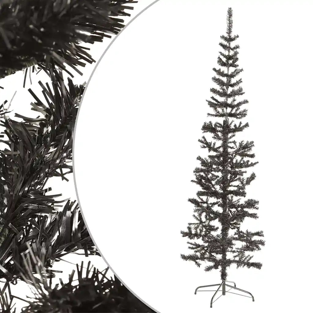 Albero di Natale Sottile Nero 210 cm 329220