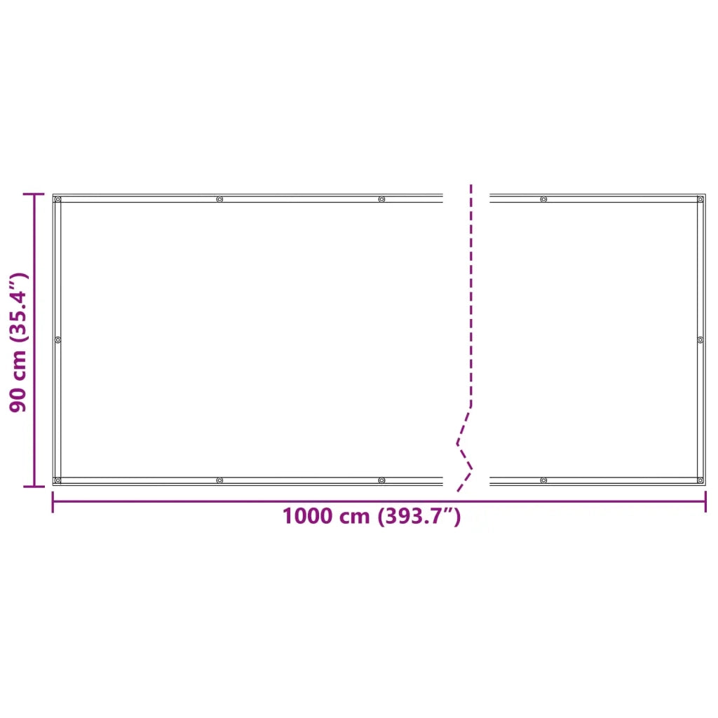 Schermo da balcone | Paravento da Balcone Grigio chiaro e bianco 90 x 1000 cm