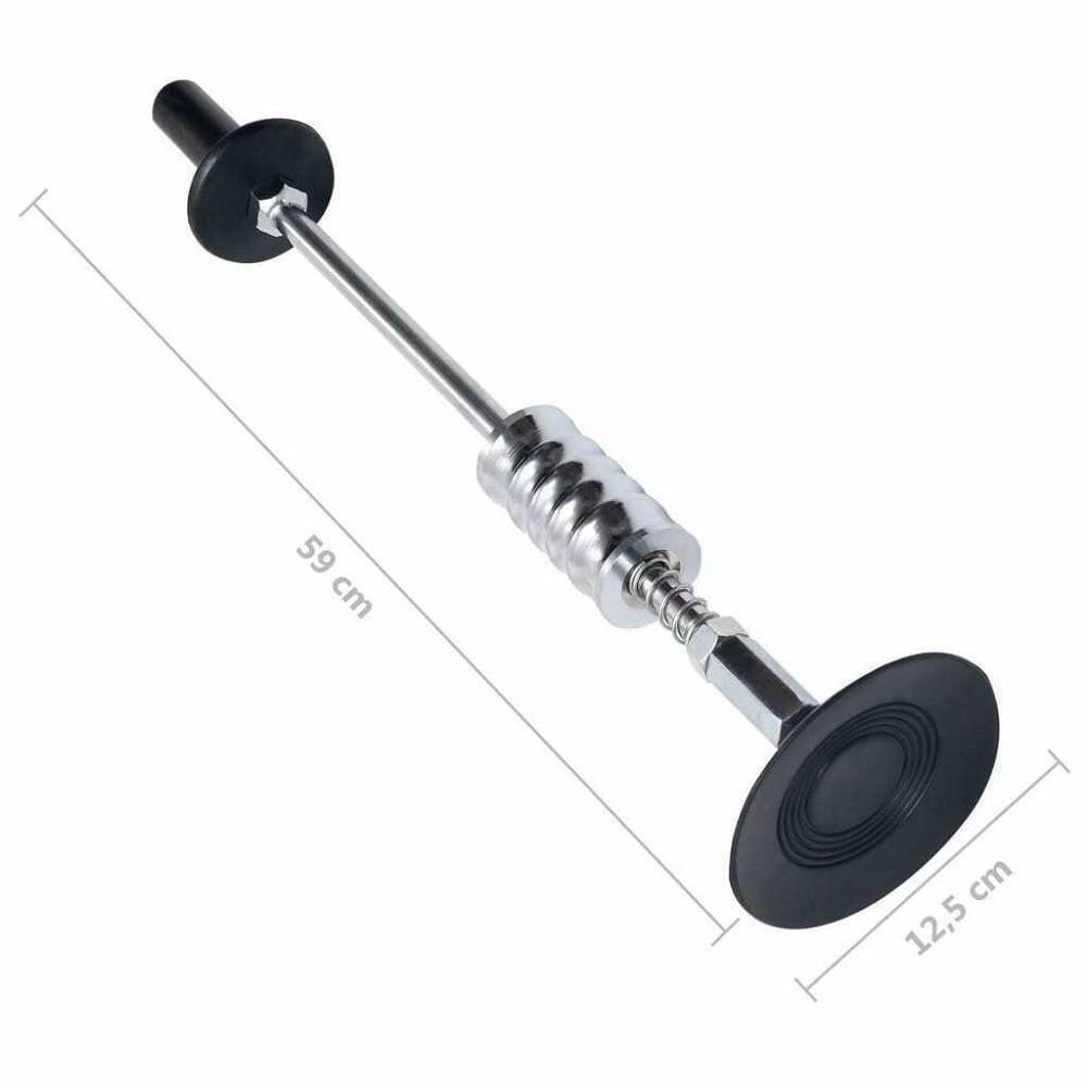 Trade Shop - Martello Scorrevole Con Ventosa Molla A Pressione 59 Cm In Acciaio Al Carbonio -