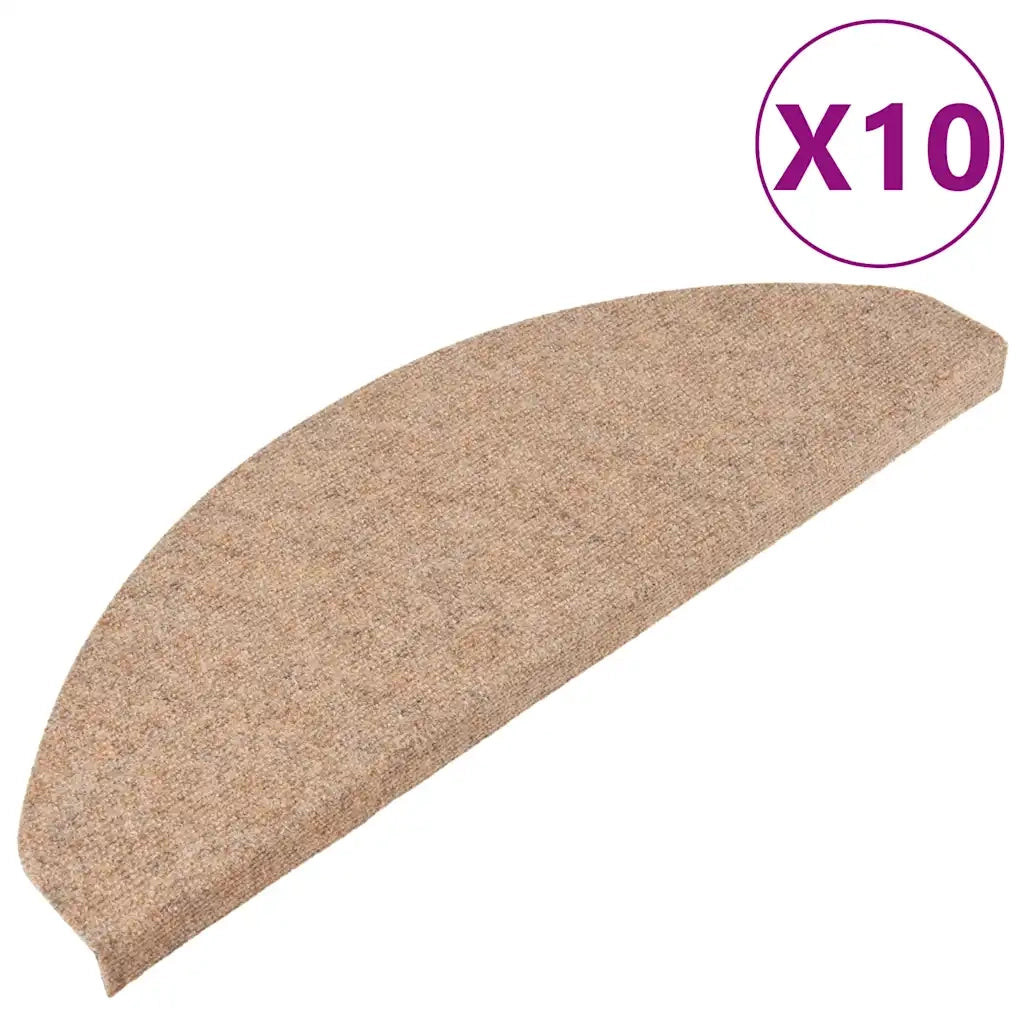Tappetini Autoadesivi per Scale 10 pz | Gradini per Scale Beige 65x22,5x3,5 cm