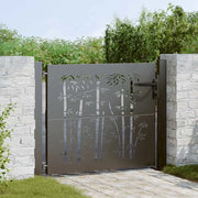 Cancello da giardino con blocco Nero 110 x 105 cm 42015894