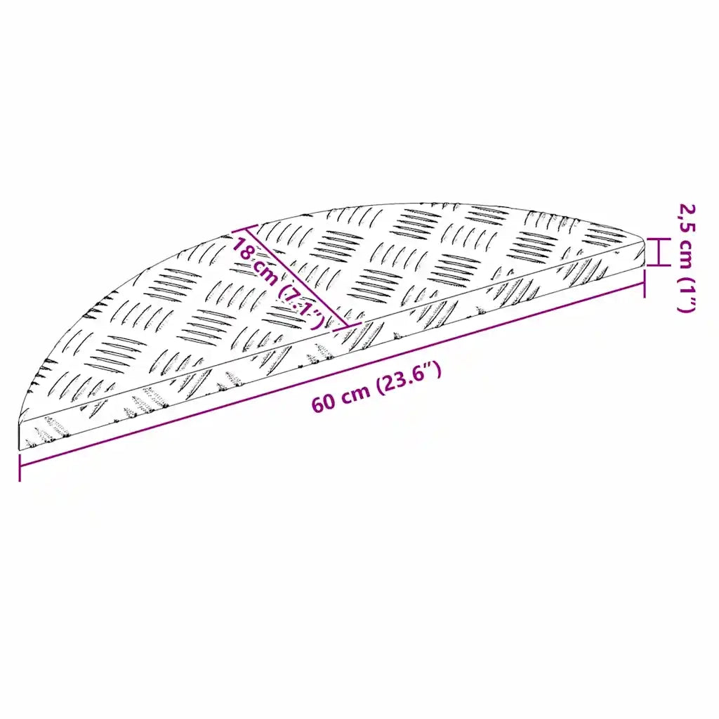 Gradini per Scale 15 pz | Tappetini per scale autoadesivi Argento 60 x 18 x 2,5 cm Alluminio