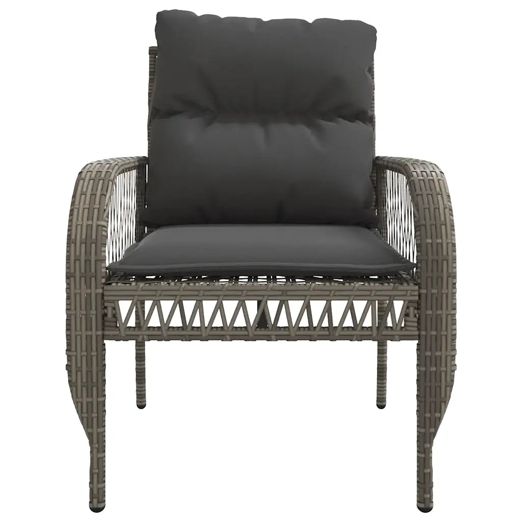 Set Divani da Giardino 4 pz con Cuscini in Polyrattan Grigio 368729