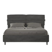 Letto matrimoniale contenitore imbottito 160x190 microfibra grigio Nandy