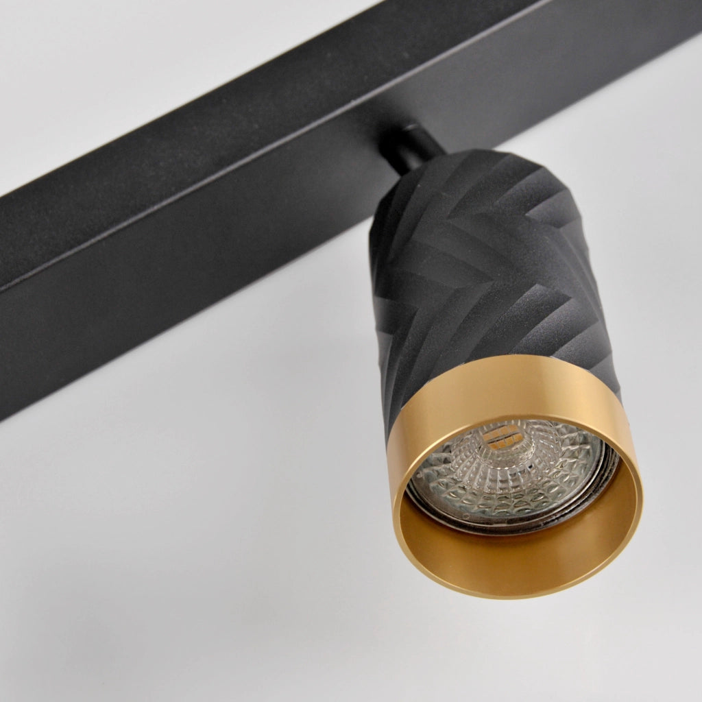 Applique/Plafoniera 3 faretti nero oro GU10 Arras Polux