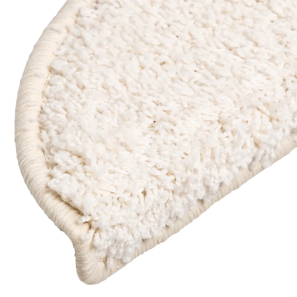 Tappetini per scale 10 pz 56x17x3 cm Bianco Semicircolari 149795