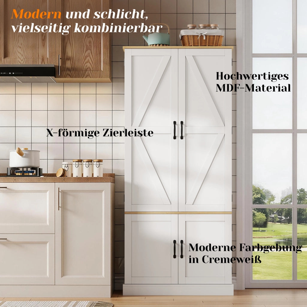 Credenza con cassetti, ripiani regolabili in MDF bianco