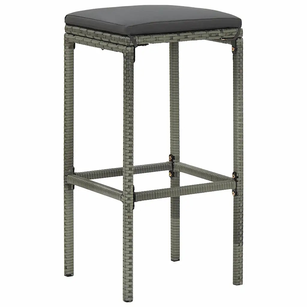 Set da Bar da Giardino 7 pz con Cuscini Grigio 3067967