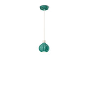 Lampadario Vintage Decò Afoxe&apos Alluminio Ceramica Turchese 1 Luce E14