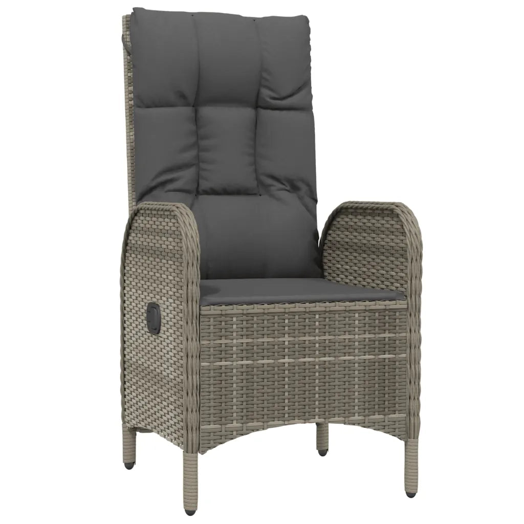 Set da Pranzo da Giardino 7 pz con Cuscini in Polyrattan Grigio 3213527