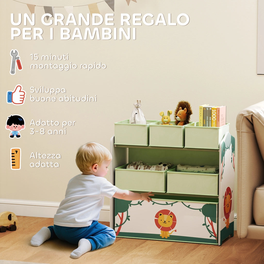 Scaffale Portagiochi Bambini ¨C Xylo ¨C 3 Ripiani Verde