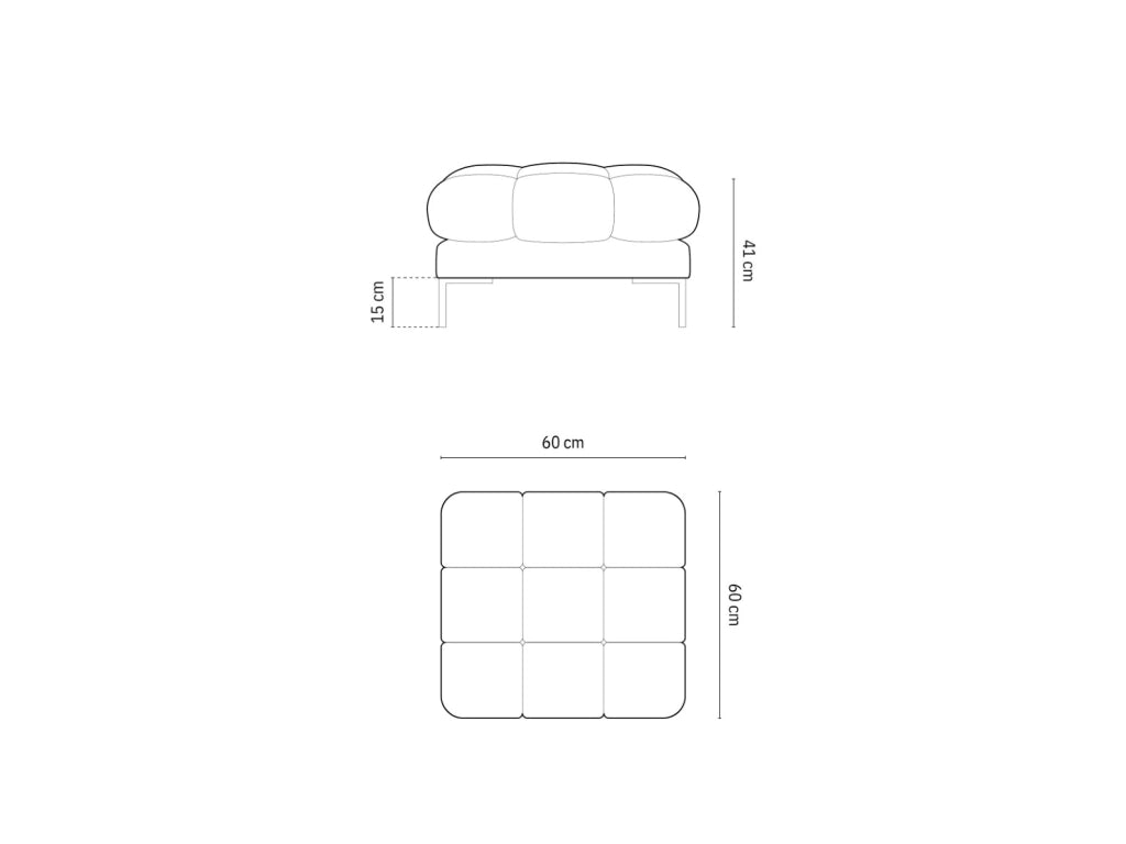 Cosmopolitan Design - Pouf "Bali" in velluto rosa 