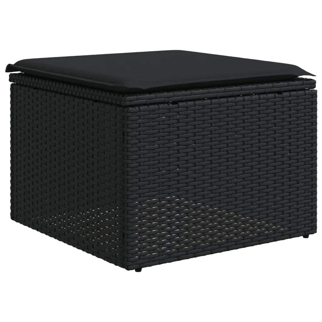 Set Divani da Giardino 5 pz con Cuscini in Polyrattan Nero 3222474