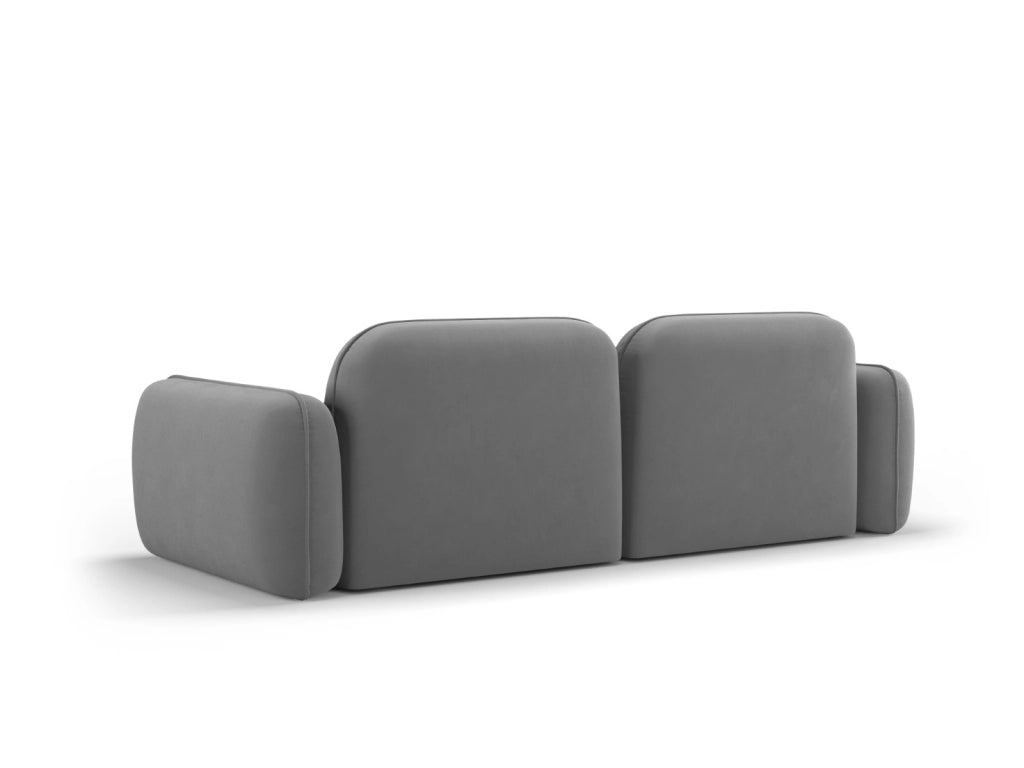 Cosmopolitan Design - Divano modulare "Sydney" 3 posti in velluto grigio chiaro 