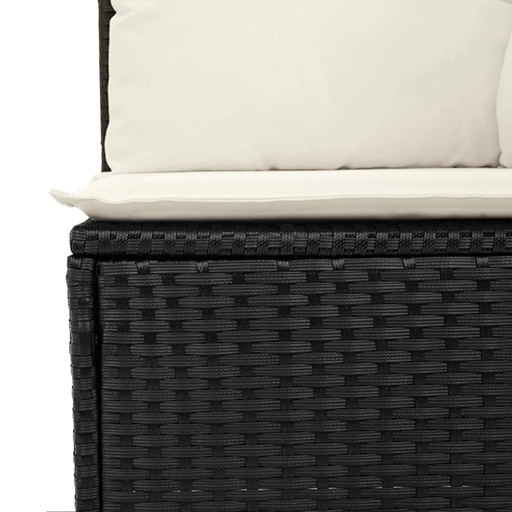 Set Divano da Giardino con cuscino 10 pcs Nero e Crema 3363140