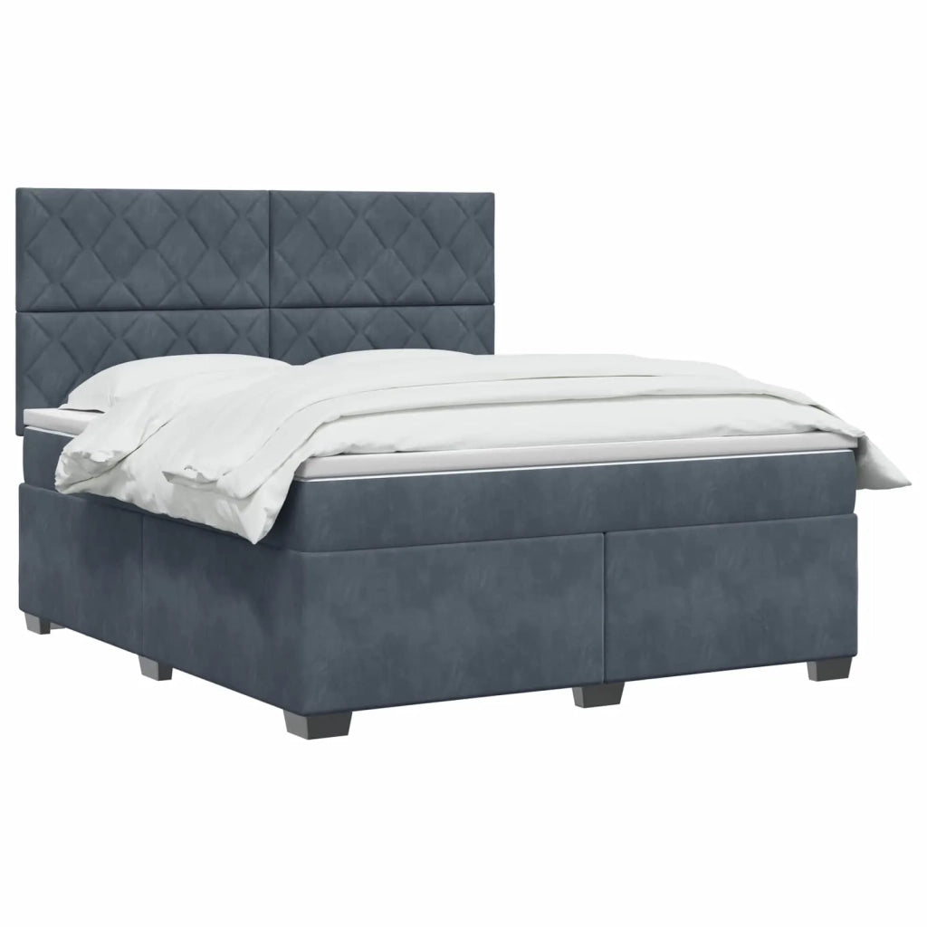 Letto box spring con materasso Grigio Scuro 140 x 190 cm 3453645