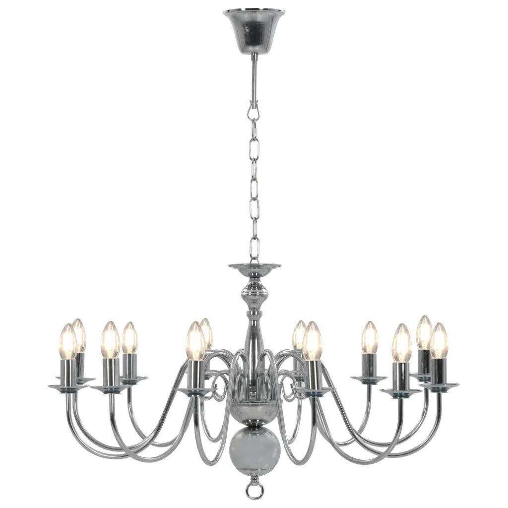 Lampadario Argento 12 Lampadine Attacco E14 281622