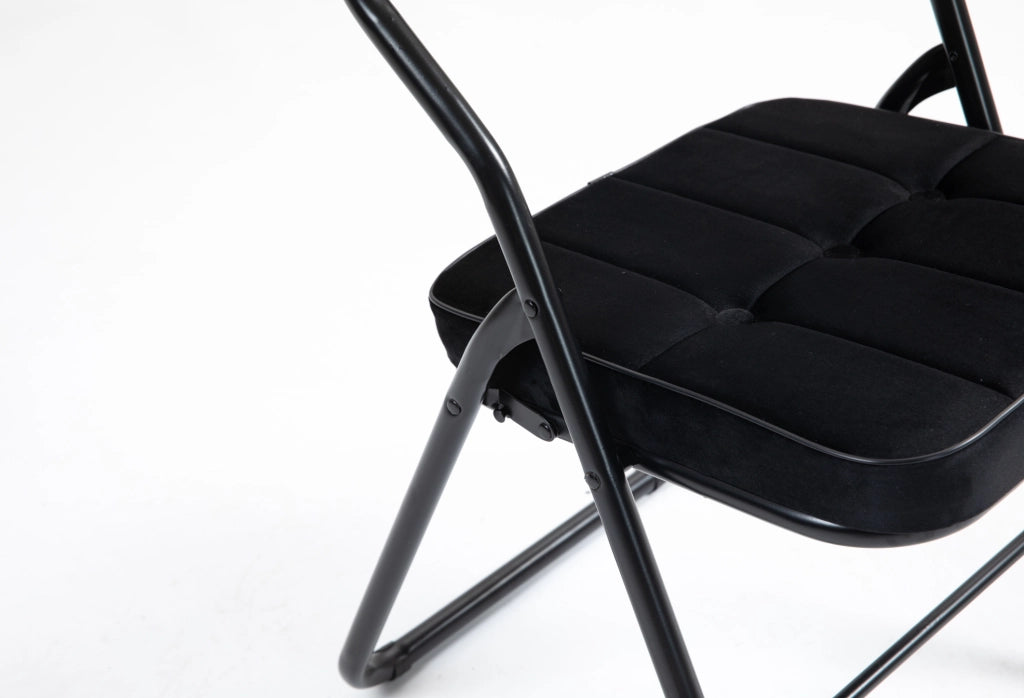 SEDIA Pieghevole Imbottita Set da 2 pezzi Nero in Acciaio