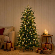 Albero di Natale Artificiale con Rami Pieghevoli 150 cm 150 LED 3465714