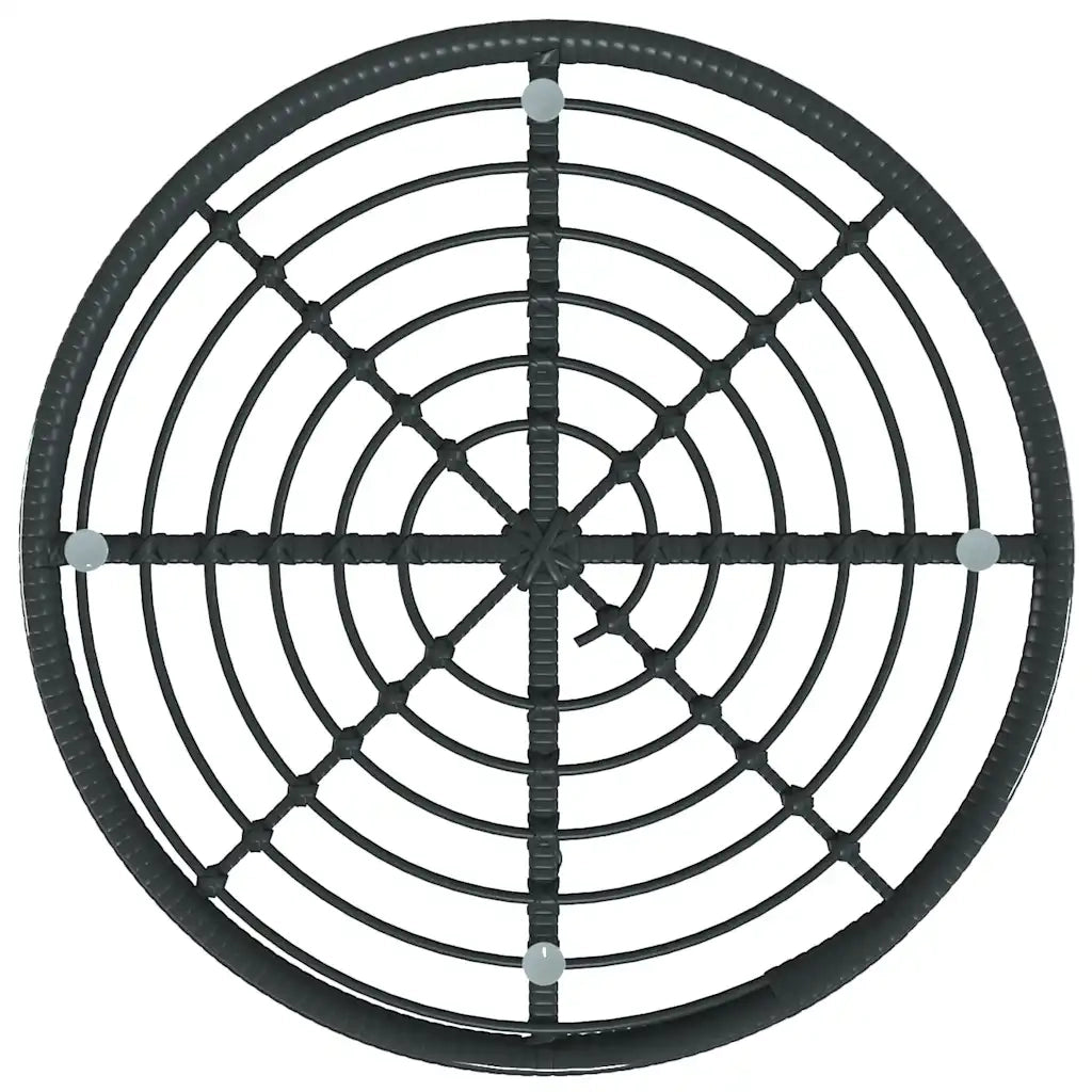 Set da Pranzo da Giardino 5 pz Nero in Polyrattan 3157844