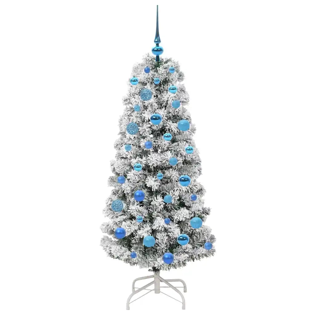 Albero di Natale Artificiale con Rami Pieghevoli Verde e Bianco 3395593