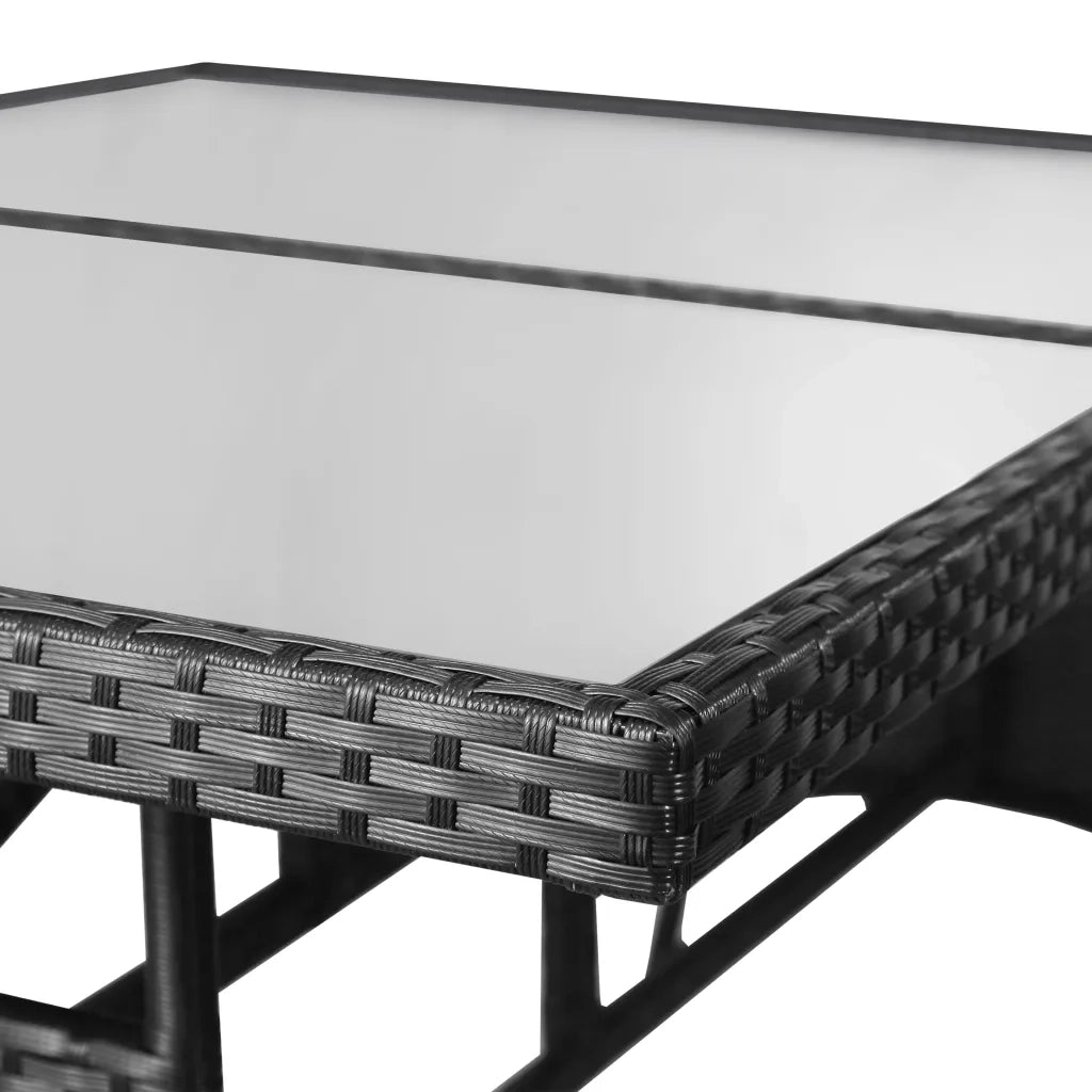 Set da Pranzo da Giardino 5 pz in Polyrattan Nero 3059417