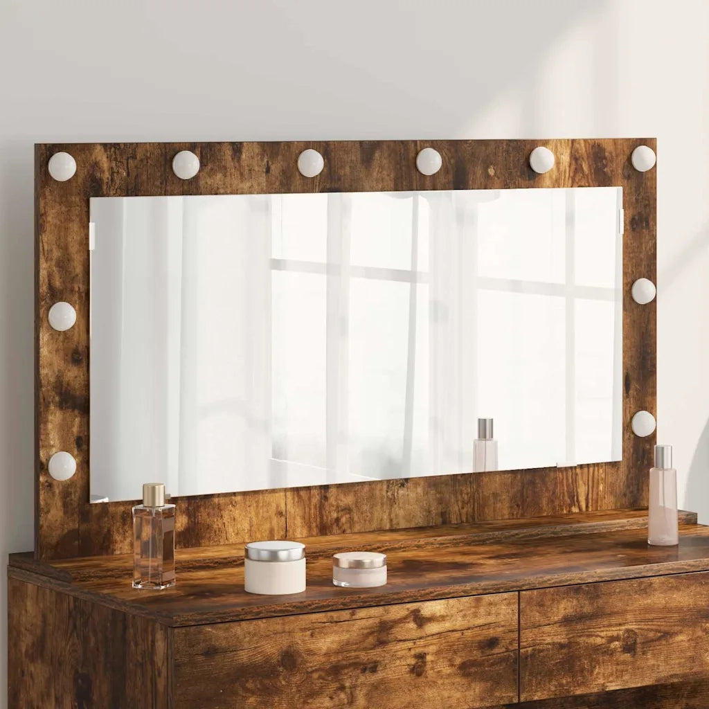 Specchio da Vanit¨¤-Specchio da Trucco Rovere fum¨¦ 100 x 55 x 18 cm
