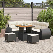 Set Divano da Giardino 8 pcs Nero e Crema polyrattan 3363820