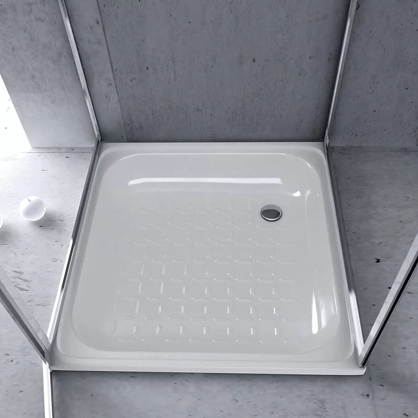 Piatto doccia 70x70 cm in acciaio bianco