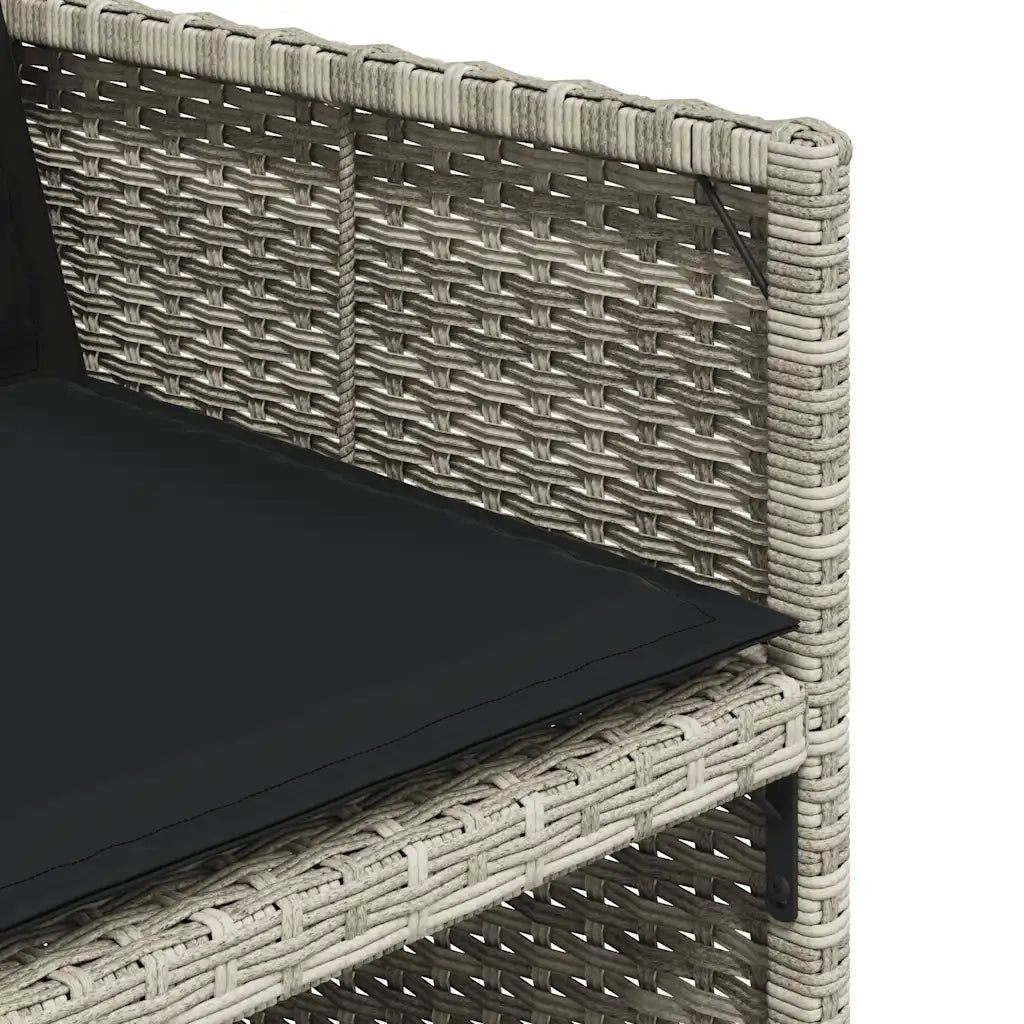 Set Pranzo da Giardino 9pz con Cuscini Grigio Chiaro Polyrattan 3210563