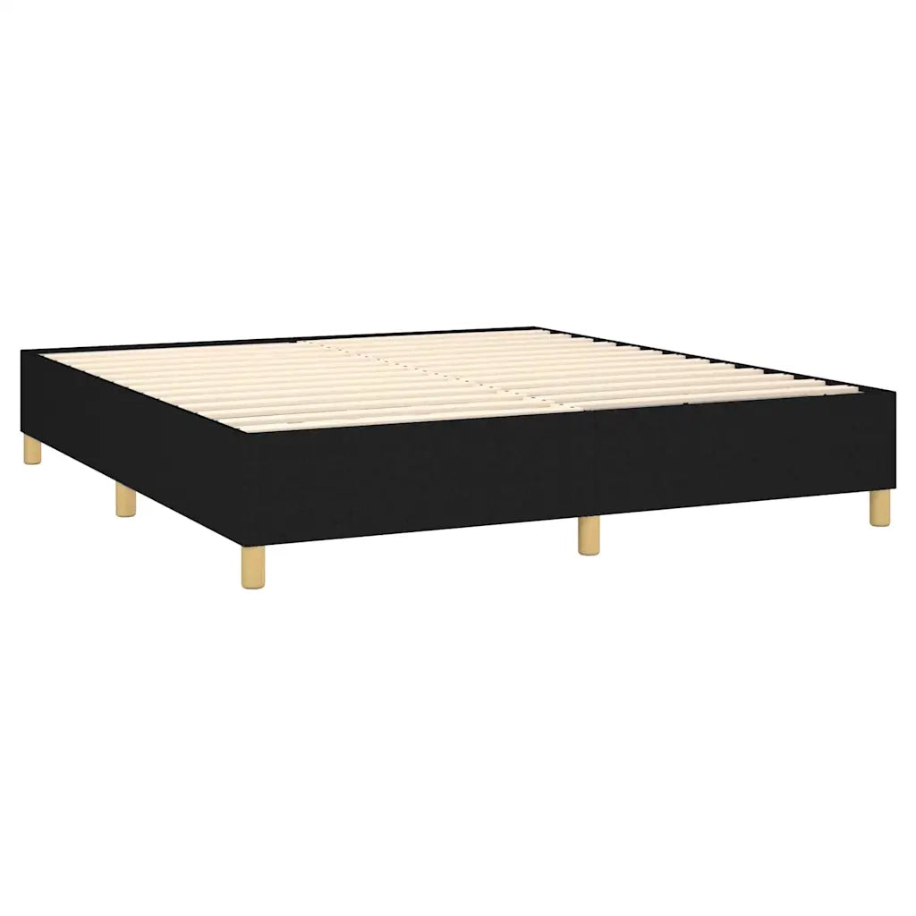 Letto a Molle con Materasso e LED Nero 180x200cm in Tessuto 3135535