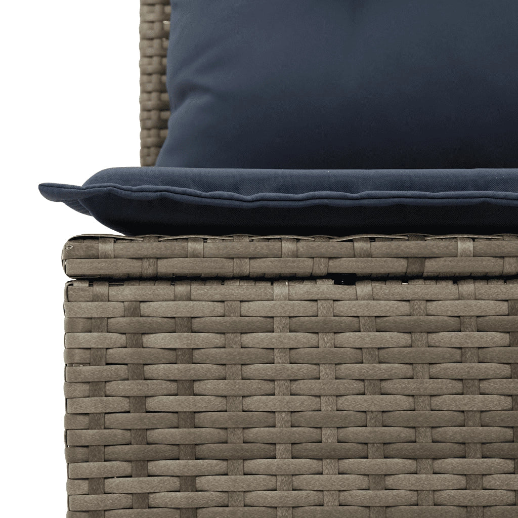 Set Divani da Giardino 6 pz con Cuscini Grigio in Polyrattan 3223632