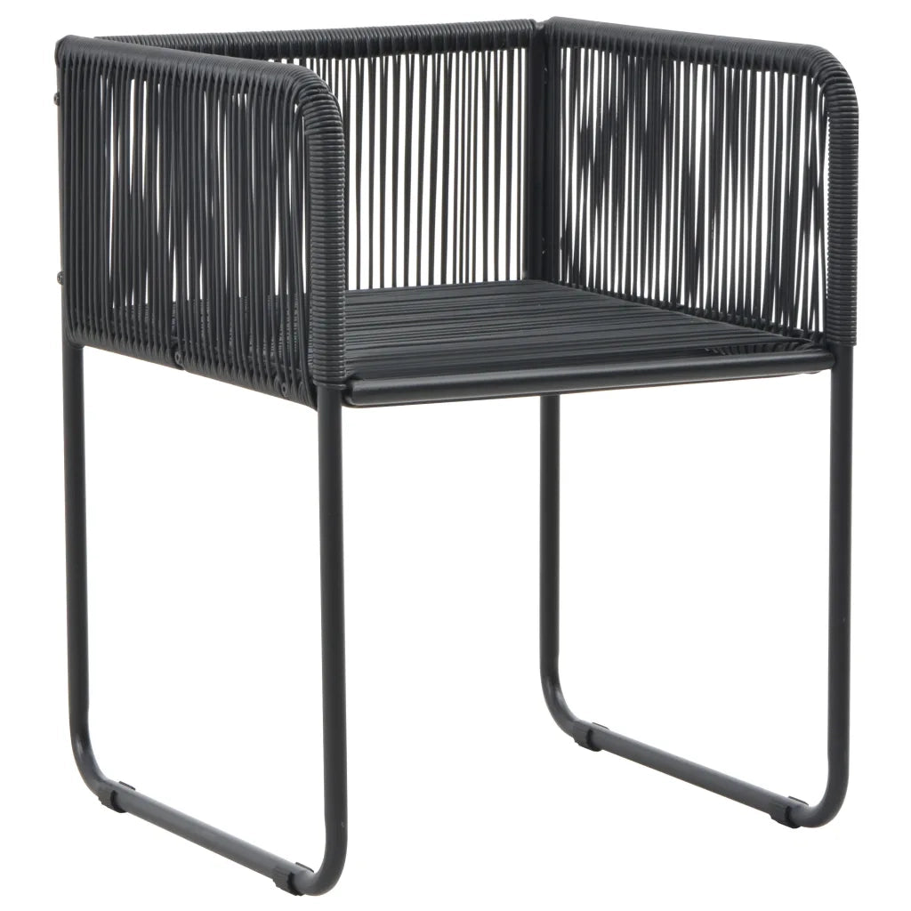Set da Pranzo da Giardino 3 pz in Rattan PVC Nero