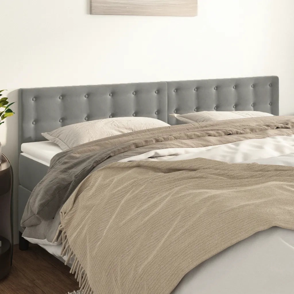 Testiera | Testata Grigio Chiaro 160x5x78/88 cm in Velluto