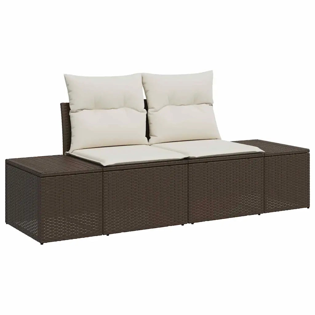 Set Divano da Giardino con cuscino 7 pcs Marrone polyrattan 3346948