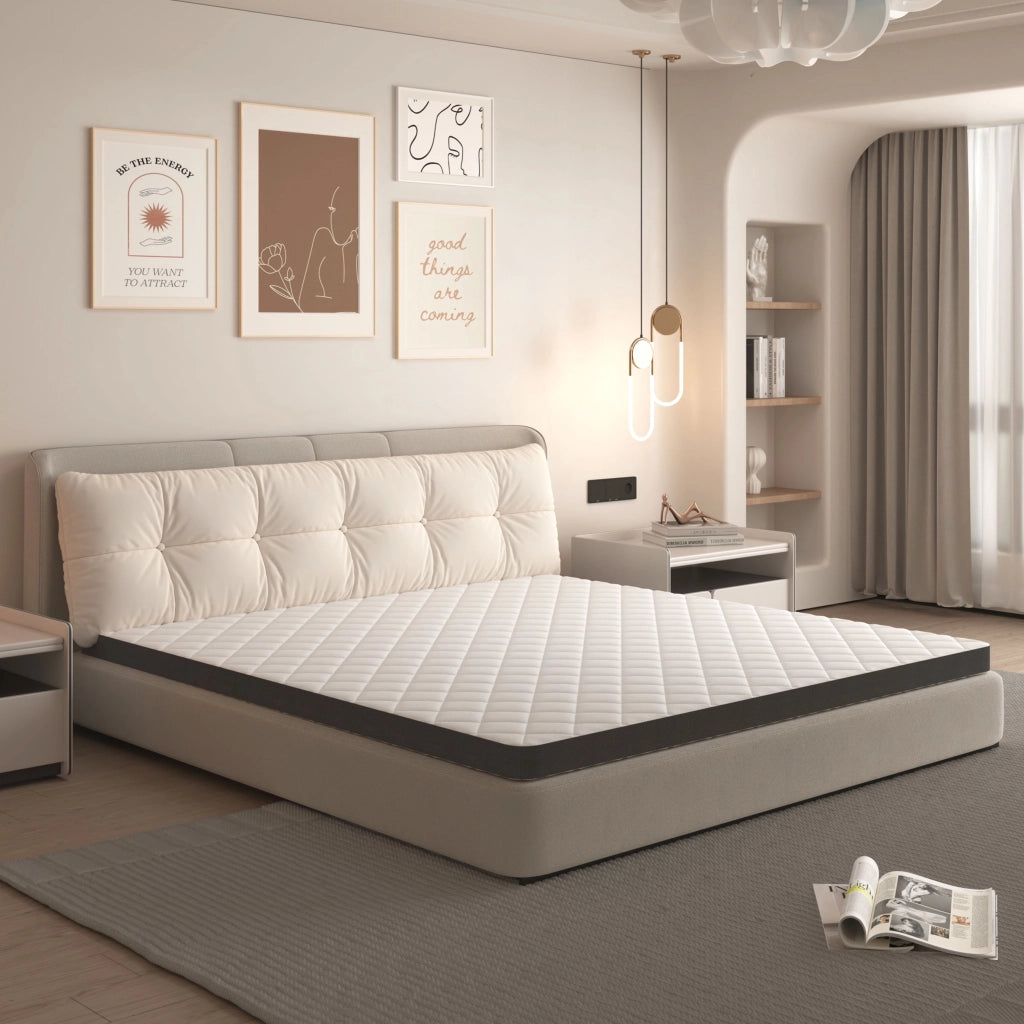 Materasso singolo 90x200 in schiuma 7 zone H3 medio rigido Bianco e Grigio